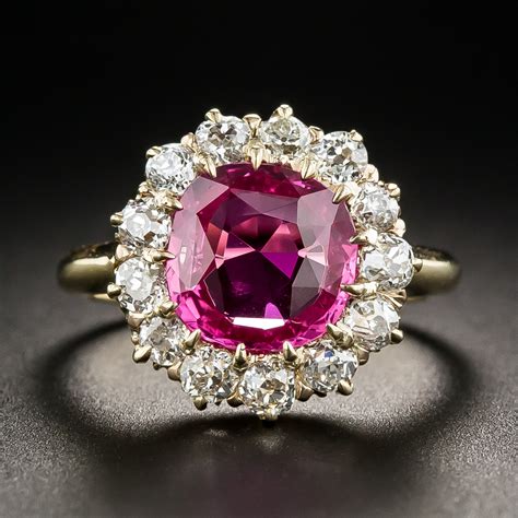 Shop online or visit our nyc both diamonds and sapphires can be cleaned using a soft bristle tooth brush, mild dish soap, and warm water. Antique No-Heat Pink Sapphire Diamond Halo Ring