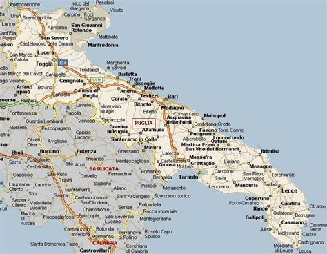 Mappa Puglia E Basilicata Tomveelers