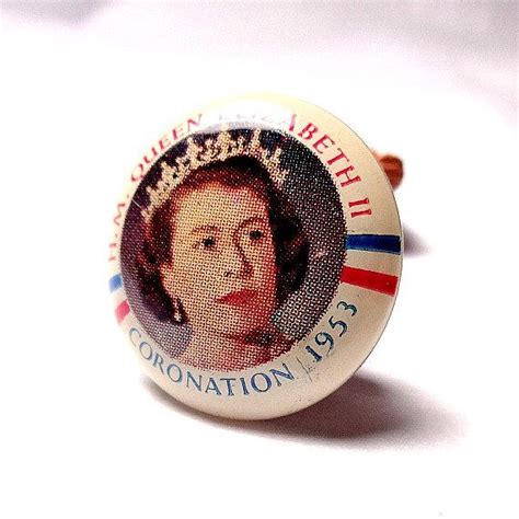 Queen Elizabeth Ii 1953 Coronation Royal Badge Small Vintage Etsy Uk