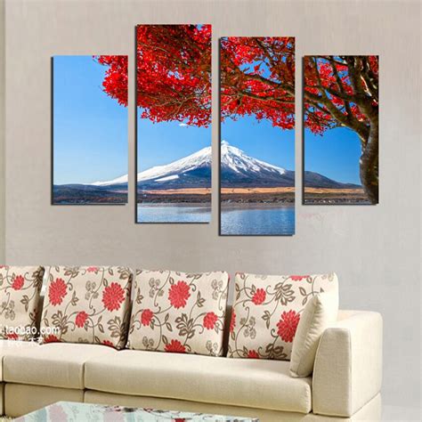 Red Leaves Snowy Mountains Scenery Painting By Numbers Diy Digital Oil
