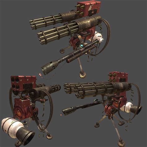 Realistic Tf2 Turret By Ack Master Polycount Props Art Game Props