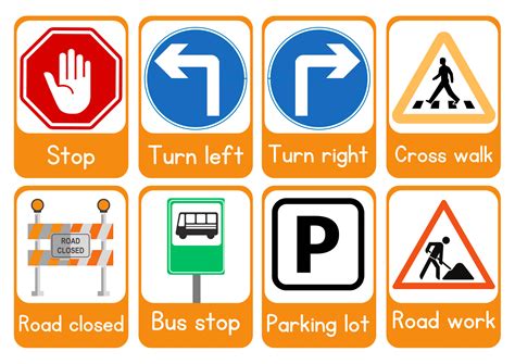 Road Signs Flashcards Traffic Signs Kids Educational Flashcards Etsy