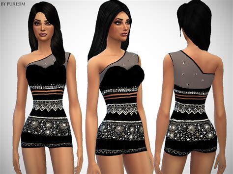 The Sims Resource One Shoulder Bodysuit