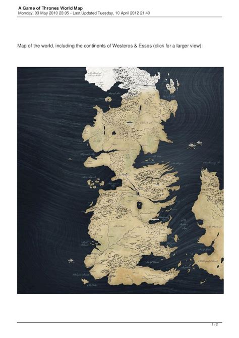 Pdf Game Of Thrones World Map Westeros Essos Pdfslidenet