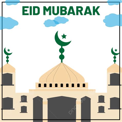 Gambar Karya Perayaan Idul Fitri Dengan Ilustrasi Masjid Lebaran