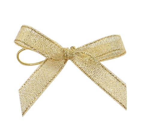 Small Gold Christmas Pre Made Tree Bows With Elastic Loop China