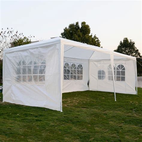 10 X 20 White Party Tent Canopy Gazebo W 4 Sidewalls