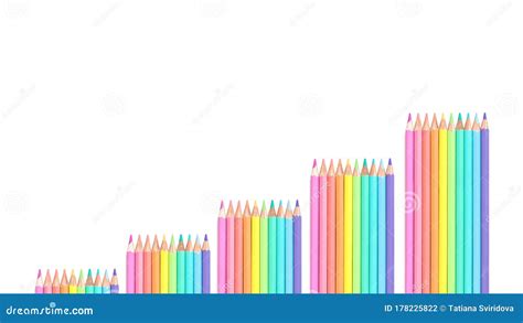 Pattern Of Sets Of Colored Pastel Pencils Isolated On White Stock Photo