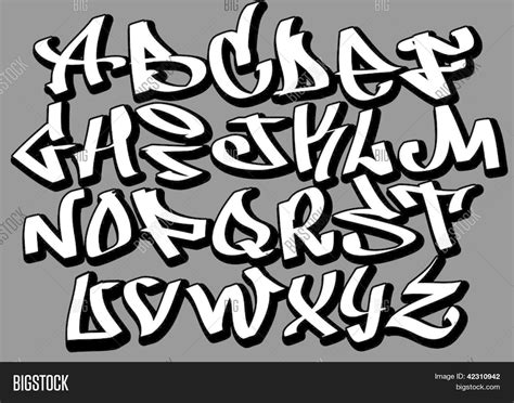 Graffiti Font Alphabet Letters Hip Hop Type Grafitti Design Image Stock Photo