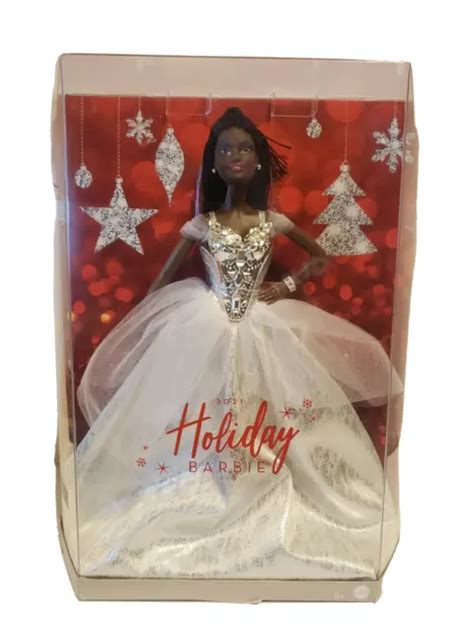barbie signature 2021 holiday collector doll african american brunette braid ne 35 99 picclick