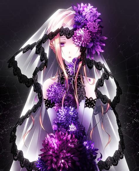 Luxus Anime Girl Purple Dress Seleran