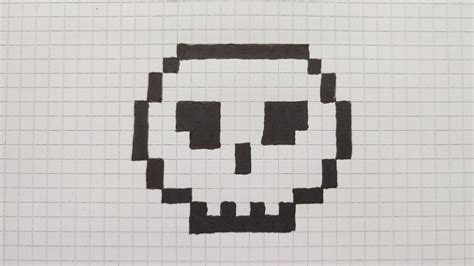 How To Draw Skull Pixel Art Youtube