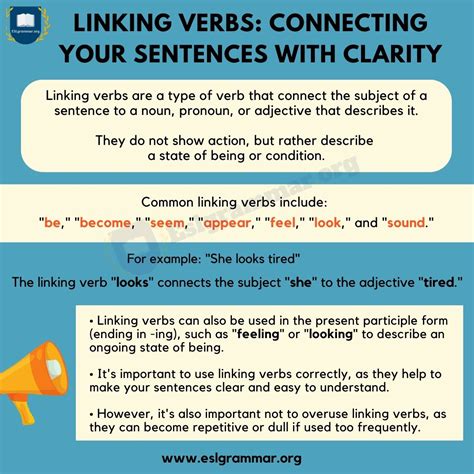 Linking Verbs Comprehensive List And Examples ESLBUZZ OFF