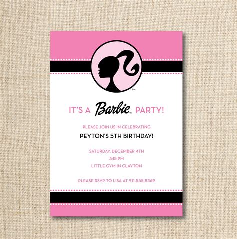 Girls Barbie Birthday Party Barbie Birthday Invitations Barbie Party The Best Porn Website