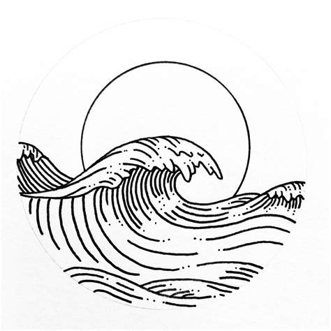 Wave Line Drawing Simple 101hannelore