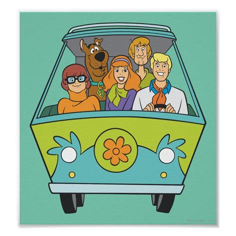 Scooby Doo And The Gang Mystery Machine Poster Zazzle Scooby Doo