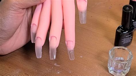 Doing Acrylic Nails For The First Time On A Practice Hand Youtube