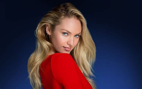 Download Wallpapers Candice Swanepoel Portrait Blonde Blue Eyes Red
