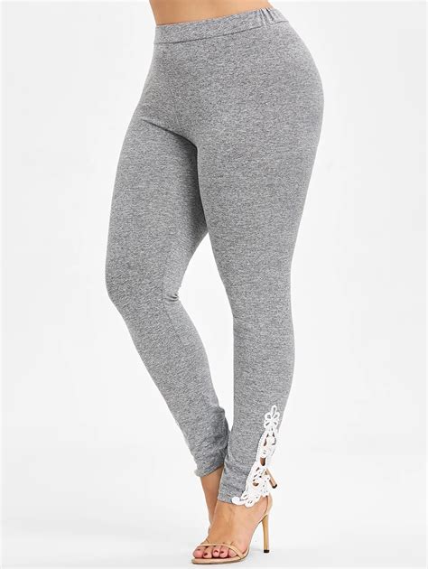 wipalo women causal plus size 5xl skinny leggings lace trim high elastic waist pencil pants