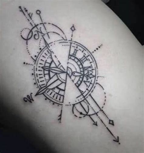 Aggregate 83 Half Compass Half Clock Tattoo Best Incdgdbentre
