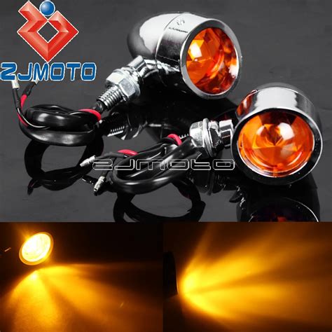 Parts And Accessories Automotive 2x Motorcycle Chrome Lamp Turn Signal