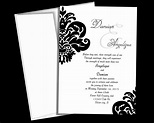 Damask wedding invitation suite Black and white wedding