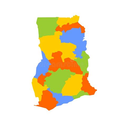 Ghana Political Map Of Administrative Divisions Stock Illustration