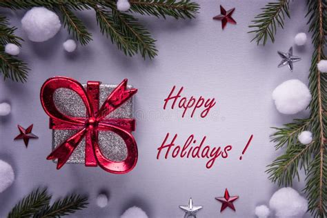 Happy Holidays Sign On Winter Season Greeting Card Stock Image Image