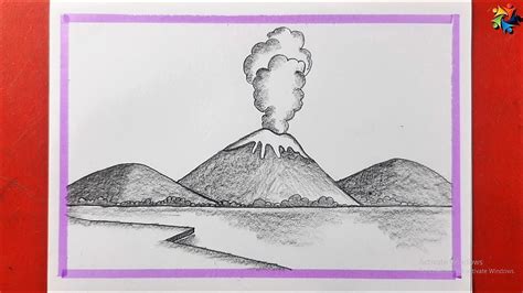 How To Draw Illustration Of Volcanic Drawing Natural Disaster Volcano
