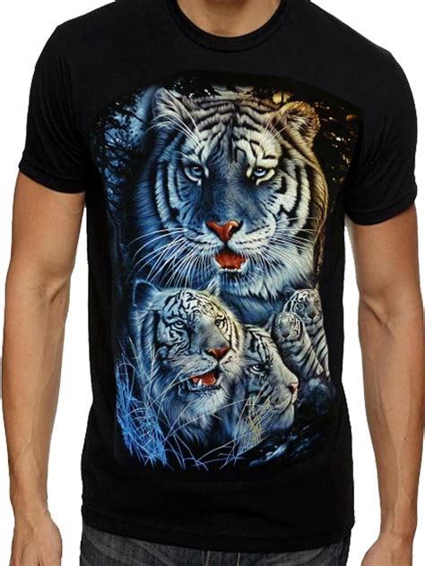 Super Save Direct Uk Mens Tiger T Shirts Indian Bengal Tiger White Snow Tiger Cubs T Shirts Free