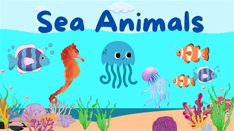 Learn Sea Animals Names For Kids With Sound Effect Youtube