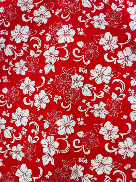 Items Similar To Red Hibiscus Hawaiian Print Fabric Polyester Cotton
