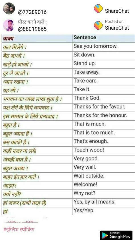 Hindi Words Hindi Language Learning Learn English Vocabulary