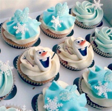 Olaf Cupcakes Elsa Blue Dress Cupcakes Glitter Frozen Cupcakes