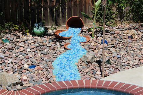 Backyard Fire Glass And Landscaping Rocks