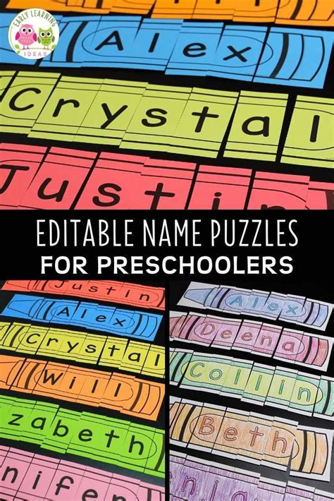 Learn To Spell Your Name With Crayon Name Puzzles Preschool Names