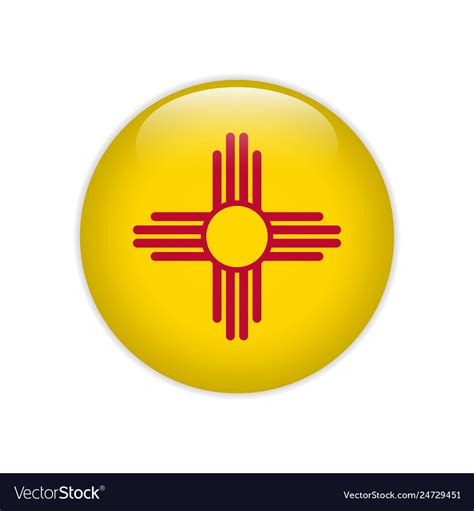 Flag New Mexico Button Royalty Free Vector Image