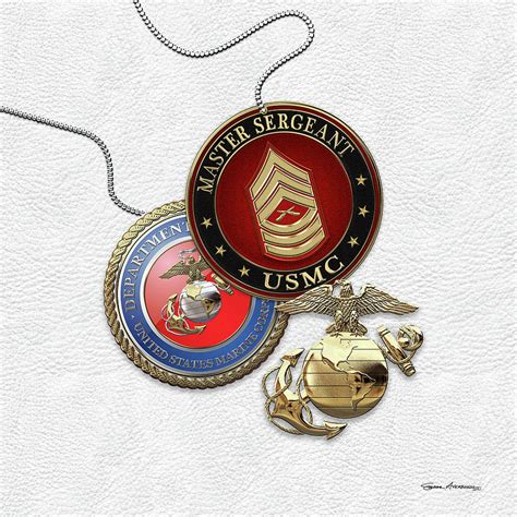 Us Marine Master Sergeant Usmc Msgt Rank Insignia With Seal And Ega