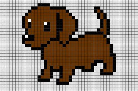 Dog Pixel Art Pixel Art Grid Easy Pixel Art Minecraft Pixel Art