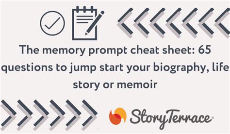 The Memory Prompt Cheat Sheet How To Write Your Biography Or Memoir
