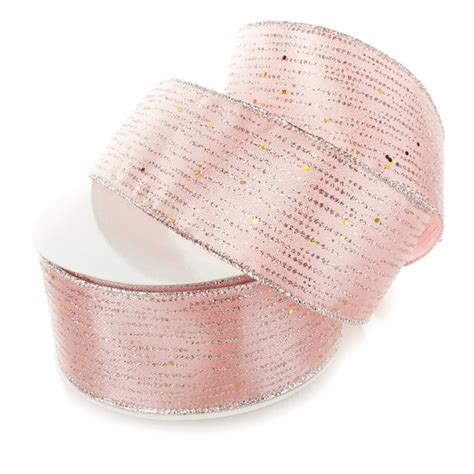 Ribbon Traditions Horizontal Glitter Sequin Stripes Solid Wired