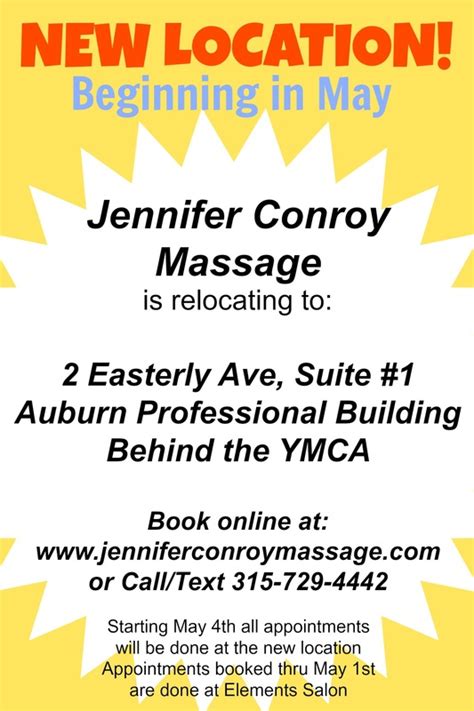 Jennifer Conroy Massage And Wellness Events And Announcements