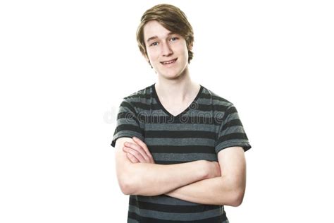 Young Teenage Boy Being Photographed In A Studio Stock Photo Image