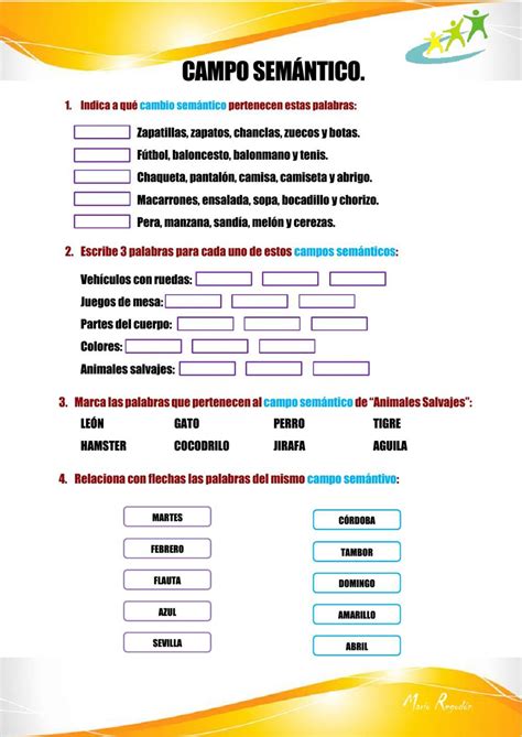 Campo Semántico Online Worksheet For 3º Primaria Worksheets Teachers