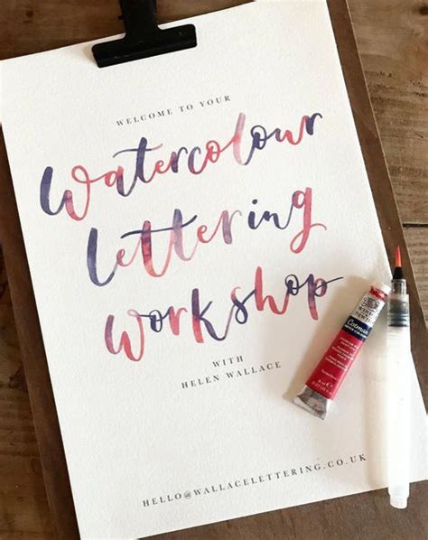Watercolour Brush Lettering Workshop In The Cotswolds Gloucestershire