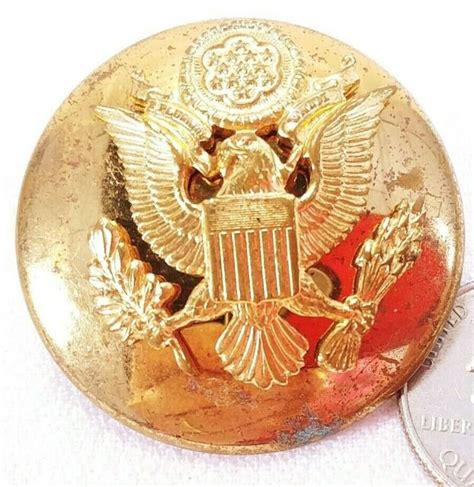 Wwii Gold Brass Eagle Device Us Army Enlisted Men Hat Emblem Pin
