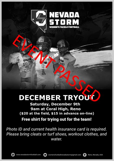 Past Event: FINAL Nevada Storm Tryout for the 2018 season - Nevada Storm