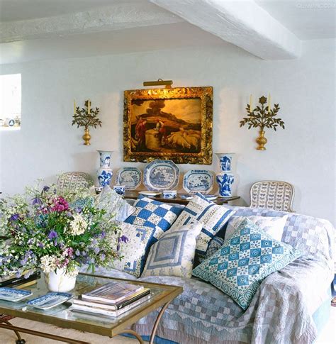 Blue And White Cottage Style Cottage Interiors Mansion