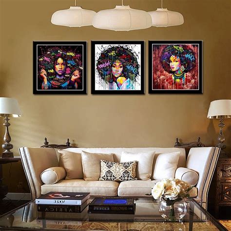 Black American Beauty Collection 3 Pc Set No Frame Artwork For Living