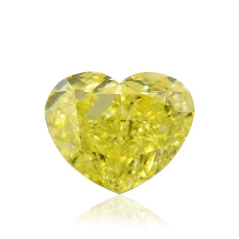 125 Carat Fancy Intense Yellow Diamond Heart Shape Vs2 Clarity Gia